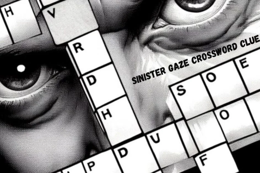 sinister gaze crossword clue